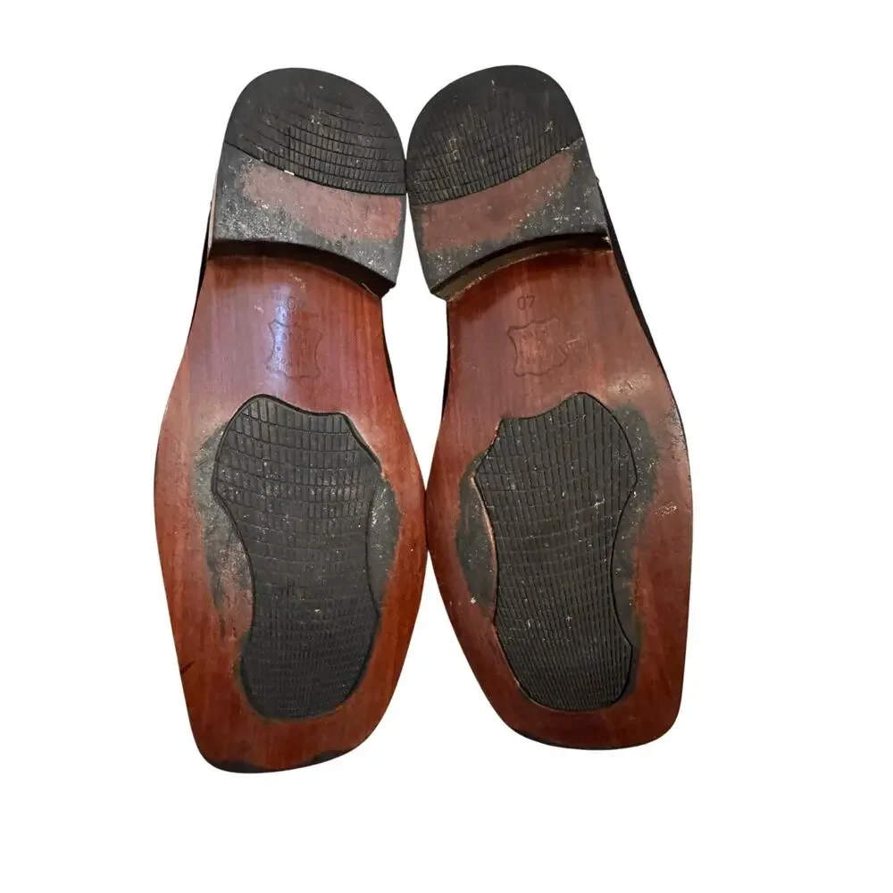 Borgesi Beverly Hills Collection Men's Hand Made Loafers Size 40 Black Suede